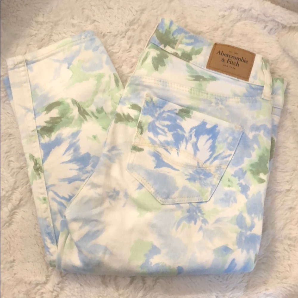 Abercrombie & Fitch Blue and Green Skinny Jeans